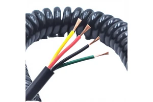 Electric Truck Coiled Cord Stranded Bare MDVR Spot 7-Core Spring Wire Trailer Cable 4P Aviation Connector Semi-Trailer PVC