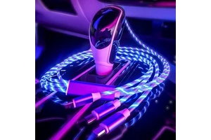 3 in 1 Flow Luminous LED USB Cable with TPE Jacket for Camera Phone & -Multi-Function Type-C/USB