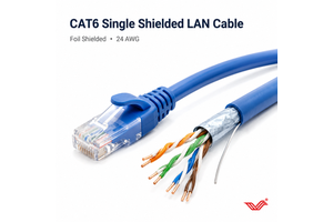 CAT6 Single Shielded LAN Cable 4 Pair 24AWG Network Cable for CCTV Office Ethernet and Data Installation