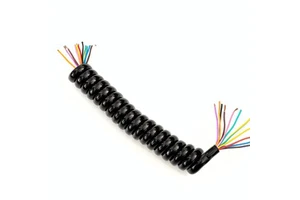 12-core 0.5/0.75mm Copper Conductor PVC Insulation TPU Black Spring Wire Telescopic Spiral Cable