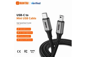 Premium USB-C to Mini USB Syncing Cable 5ft Fast Charging Type C to Mini B 5 Pin Cord for GoPro Hero 3+ 4 Digital Camera