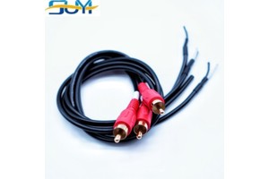 OEM Manufacturer Custom RCA To Bare Wire Audio Cable Gold Plated 4 Channel Tinned Copper PVC For Car Amplifier DSP Subwoofer