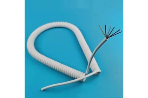 MYYONG White Solid Copper PU Insulated Spring Cable Wire 3 Core 15 AWG/0.15mm Stretch Spiral Telescopic for Underground Use