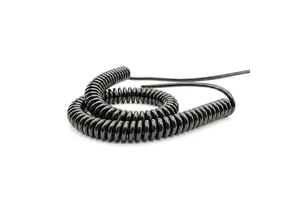 Mobile Lighthouse Vehicle Spiral Cable Telescopic PUR Wound Spring Cable, Customizable Length and Core Supported