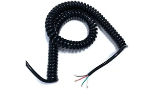 MYYONG PU Solid Copper 3 Cores 17-15 AWG Stretch Spiral Telescopic Power Cable for Underground Use 5-15m