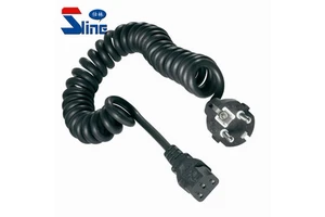 PUR Material Spiral Power Cord With H05BQ-F Coiled Power Cable Halogen Free
