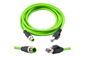 M12 to RJ45 Industrial Ethernet Cable Automation Systems Inter Connect 4 Pin D Code Male Shielded Cable Assembly Wire Harness