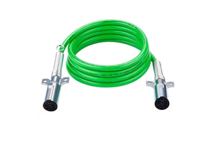 Factory Wholesale Green 7-Way 12ft Electrical Coiled Cable for Heavy Duty Truck Trailer Abs System