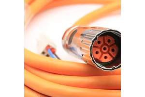 Automated Conveyor System M23 6pin Aluminum Servo Motor Connector Plug Cable Highly Flexible Orange Jacket IP67/IP68
