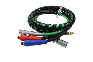 7 Way Trailer Cord 12 FT ABS Heavy Duty, Flexible Straight Electrical Power Cable Green for Semi Trailers Trucks Tractors