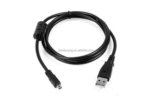 UC-E6 Digital Camera USB Data Cable Mini 8 Pin Data Cable for Nikon CoolPix Fuji Panasonic Olympus Sony 1.5M Ferrite Core