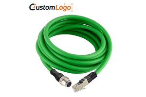 X-Coded 8 Pin to RJ45 Ethernet Cable 10Gbps Cat6A Industrial Shielded Cable Waterproof for Camera Automation Application