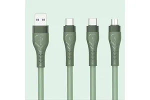 Universal 3-in-1 USB Type-C Cable with TPE Jacket Pure Copper Conductor 5A Fast Charging for Phones Cameras & Personal Computers