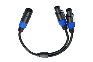 2Core 10A ABS Audio Loudspeaker Cable to Speakon Plug PVC Jacket Stage Speaker IP65 Copper Wire Nickel-Plated Contacts
