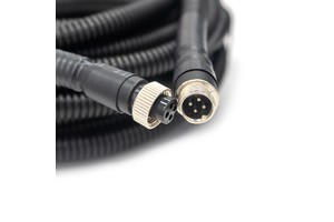 GX12 4-Pin Copper Spiral Cable Shielded IP67 Anti-Interference Industrial Medium Voltage for Bus Truck Camera Connective