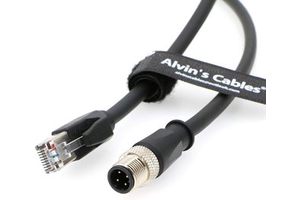 M12 4 Position D Coded to RJ45 Ethernet Cable M12 4 Pin Male to RJ45 Male Network CAT5e Shielded Cord Industrial Ethernet Cable
