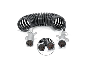 7 Way Coiled Trailer Cord Cable ABS Electrical Power Heavy Duty Cable Coil Power Wire for Semi Trucks Trailer Tractors