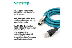 M12 X-Coded 8 Pin to RJ45 Industrial Ethernet Cable High Flexible GigE Vision Cable for Industrial Camera Machine Vision