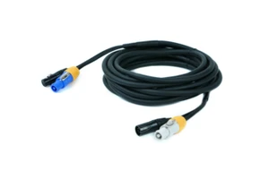 ABCCABLS Custom Length Stage Combo Cable XLR Male/Female + Powercon Blue/White Connector for Stage Lighting & Audio Equipment