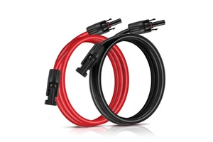 Solar Cable 1/1.5/2/3/4/5/7/9 Meters Red and Black 6mm2 Solar Panel Connection Cable with Connector