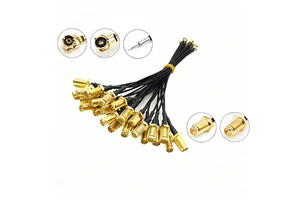 S-M-A UFL Female Jack Bulkhead RF Pigtail Coaxial Jumper Cable Assembly 0.81 1.13 1.37 1.78mm Insulated Copper PVC/PTFE/PE