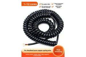 National Standard Spring Retractable Cable 2-7 Core 0.2-2 Square Copper Spiral Power Cord