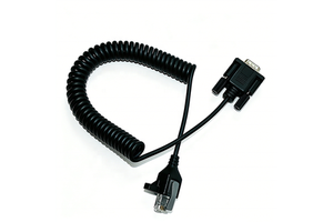 Spiral Network Cable DB9 to RJ45 Coiled Spiral Data Cable Extendable Serial Communication Cable for Industrial & PLC Devices