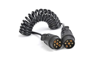 ISO 1724 Trailer Spiral Extension Cable 7-Pin/13-pin 12v PU Towing Coil Wire Universial Trailer Caravan, RV, Trailer, Truck