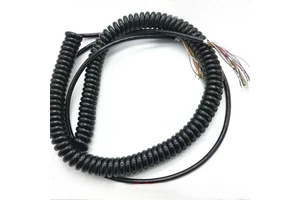 PU black spring wire spring wire multi-core spiral cable waterproof durable spring wire