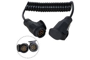 13 Core Trailer Extension Cable with Trailer Plug Socket 13-Pin 12V Trailer Connector Spiral Cable for Truck RV Caravan Tractor
