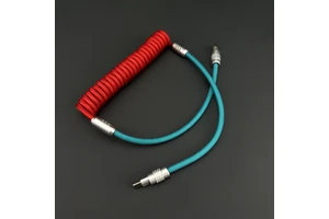 2025 Aluminum Alloy Spiral Curly Nylon Braided Type C PD60W 100W USB-C Data Cable Spring Coiled Charging Cable for iPad Macbook