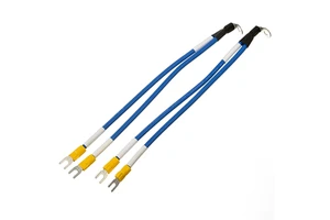 High-Conductivity Durable Flexible Power Cable With Fork Ring Terminals For Battery Automotive Marine Solar Applications