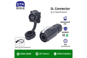 LP12 Industrial IP67 Connector Male Female Plug Socket Signal Transmission Servo Motor Security Monitor Device 2 3 4 5 6 7 8 Pin