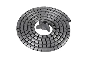 Hot Sell Plastic Spiral Wrapping Band Cable Tidy Sleeves DIY Nylon 15-30mm Diameter Grey White Black Efficient Clean