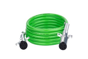 15FT 7 Way Trailer Cord Electrical Power Cord Heavy Duty Green Straight Power Wire Cable for Semi Trucks Trailers Tractors