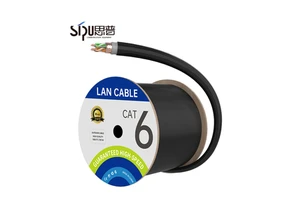 SIPU High Quality CAT6 UTP Cable-Waterproof UV-Resistant PVC Jacket 6.0mm O.D. 305m Length Long-Lasting Outdoor Use
