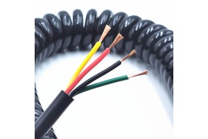 4-Core TPU Spiral Wire 18AWG 0.75mm² Stretchable Spring Tensile Cable for Building Heating PVC Cable for Household Electrical