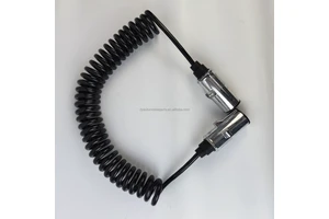 Truck Trailer New High Quality 7pin Metal Trailer Plug Coiled Cable PU Insulated Spring Spiral Heavy Duty Power Cables