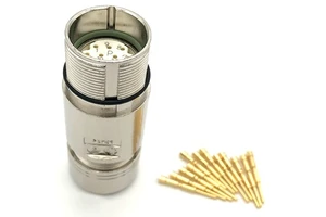 M23 12-Pin Male Aviation Connector | Mating Plug for Servo Motor Feedback Encoder