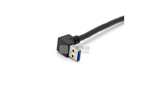 Industrial Camera Cable USB 3.0 Plug to Micro B Cable Right Angle with Screw Lock Data Transfer Cable for Machine Vision