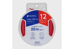 BOX 6 Reel with 20 m of THHW-LS 12 AWG red cable, VOLTECK