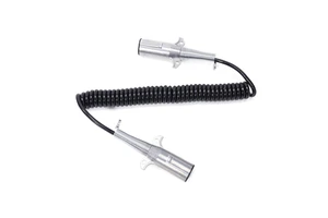Heavy Duty Trailer Connector Spiral Cable with 7 Way Metal Trailer Plug