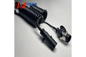 7-core XLPE Copper Conductor Trailer Spiral Wire 24V -40C to +85C PU Jacket KMcable RVUT Model