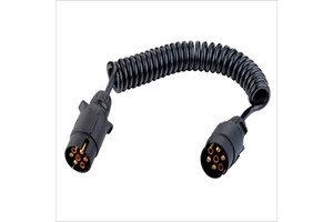 Trailer plug with spring cable
