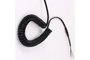 2-Core 1.5mm² Copper Core TPU/PVC Spring Spiral Cable Flexible Retractable Wear-Resistant Auto/Power Tools Equipment Wiring