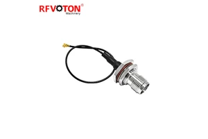 1.37 U.FL to TNC Female O-Ring Bulkhead Waterproof Connector Coaxial Pigtail 1.37MM Cable Assembly Length Customized