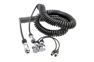 12V to 24V 5-Pin Spiral Truck Trailer Rear View Camera Cable with 1CH Copper Conductor for One Camera