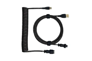 NEW Mechanical Keyboard Cable Usb Type C Rainbow Color Braided Spiral Coiled Cable