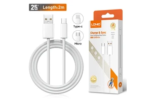 LDNIO In Stock 25W LS901/LS902 Braided Wire Micro USB Type C 1M 2M USB Type-C Cable For IPhone Fast Charging Date Cables