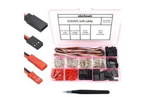 40 Sets Servo Plug Male Female Connector Crimp Pin Cable Kit with Connectors Plug